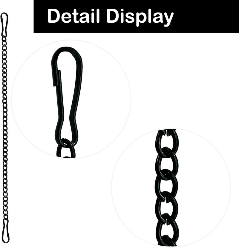 Nexolia 6 Pcs 20 Inch Stained Glass Window Hanging Chain - Black Hanging Chain, Window Art Decor, Patio Garden Outdoor Decorative Hangings Glass Panels Chains - Image 4